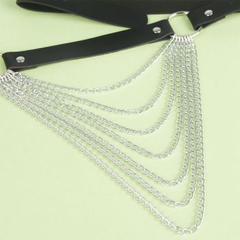 Subblime - Chaîne Cuir Ceinture Noire Taille Unique