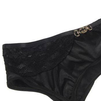 Subblime - Ensemble 3 Pièces Soutien-gorge + String + Jarretière Dentelle Noir S/m