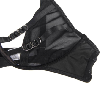 Subblime - Ensemble Deux Pièces de Soutien-gorge Transparent et Bandes S/m