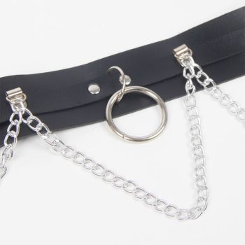 Subblime - Harnais Ceinture et Jarretières avec Anneaux et Chaîne Détail Taille Unique