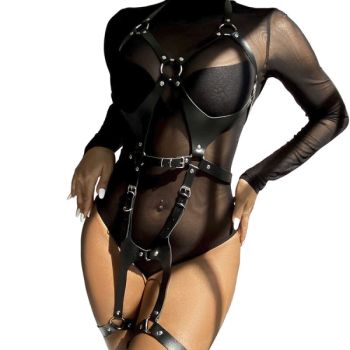 Subblime - Harnais Complet avec Boucles en Cuir Noir Taille Unique