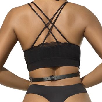 Subblime - Harnais Poitrine Chaîne S en Cuir Noir Taille Unique