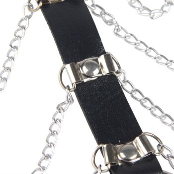 Subblime - Harnais Poitrine Chaîne S en Cuir Noir Taille Unique