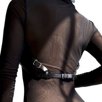 Subblime - Harnais Poitrine en Cuir Noir Taille Unique