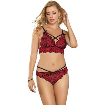 image Subblime - Set Ensemble Deux Pièces Top et Culotte en Dentelle S/m