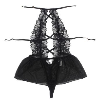 Subblime - Teddy Halter Neck Dos Nu Dentelle Noir S/m