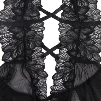 Subblime - Teddy Halter Neck Dos Nu Dentelle Noir S/m