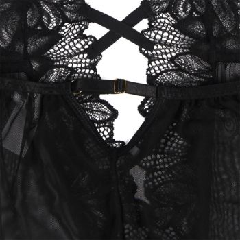 Subblime - Teddy Halter Neck Dos Nu Dentelle Noir S/m