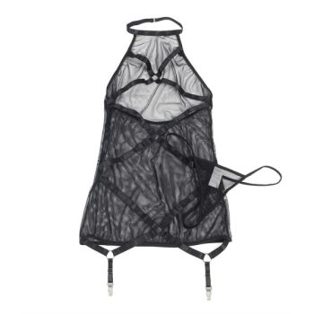 Subllime - Robe Transparente  Col Dos Noir L/xl