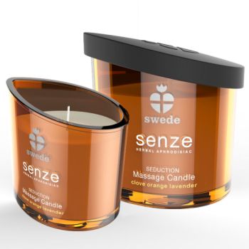 Bougie de Massage Séduction Senze - Girofle, Orange, Lavande