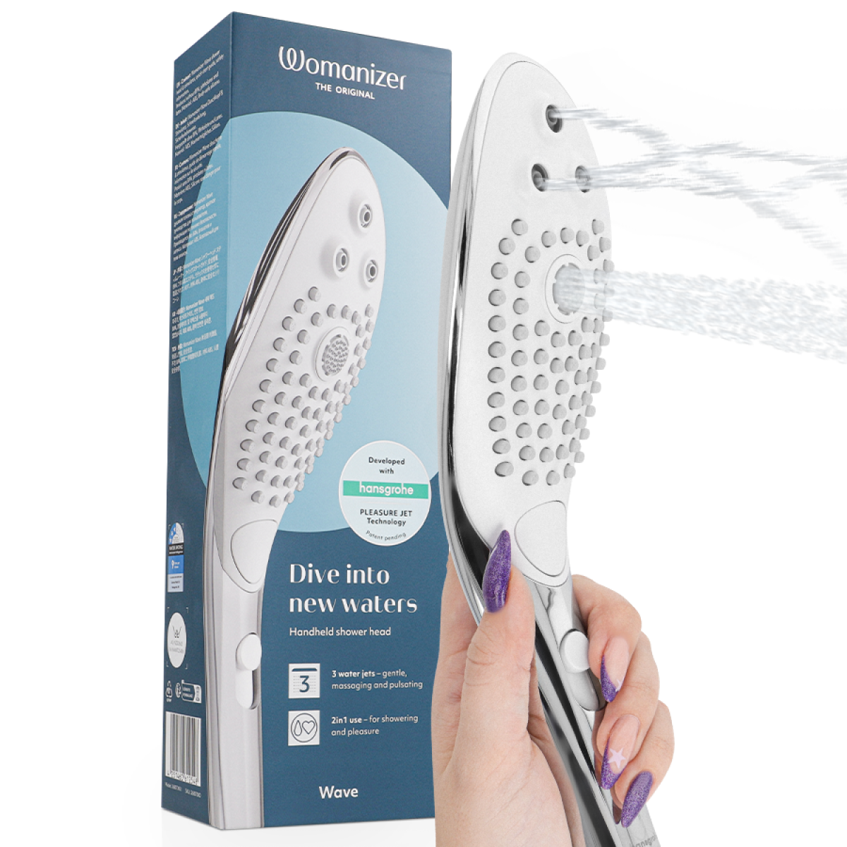 image Pommeau de Douche Stimulant Clitorial Wave Chrome