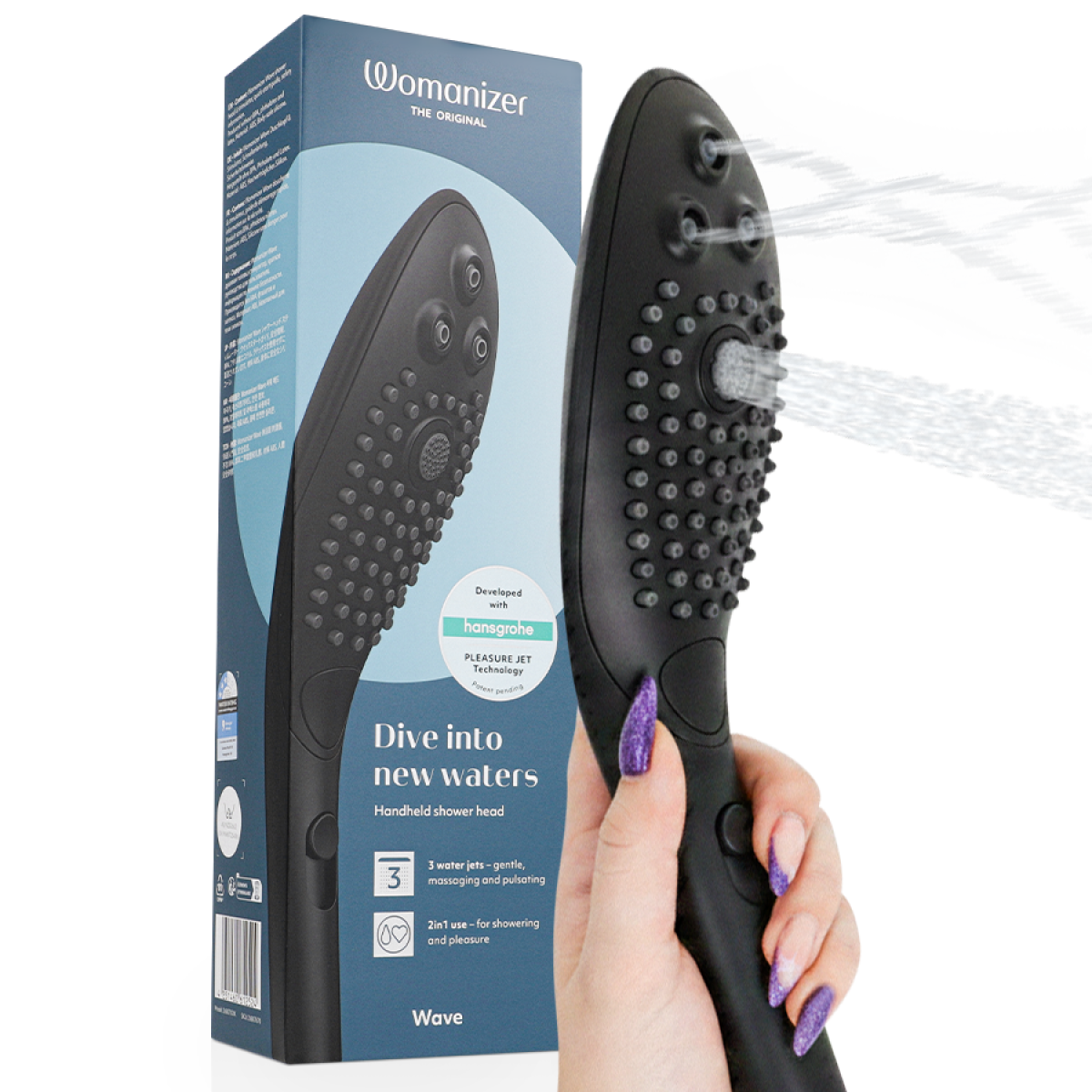 image Pommeau de Douche Stimulant Clitorial Wave Noir
